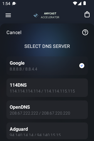 ANYCAST ACCELERATORandroid下载效果预览图